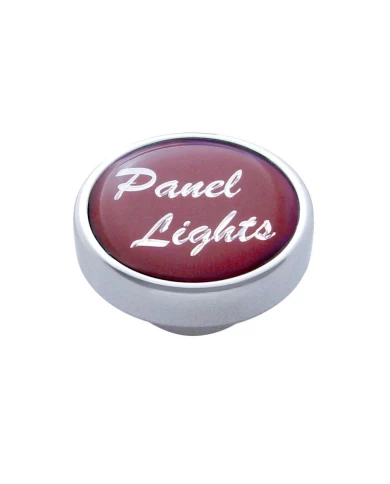 (CARD) CHROME DASH KNOB W/ GLOSSY "PANEL LIGHTS" STICKER - RED (CARD) CHROME DASH KNOB W/ GLOSSY "PANEL LIGHTS" STICKER - RED