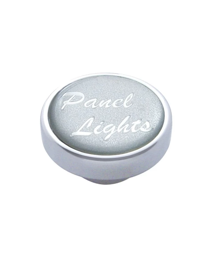 (CARD) CHROME DASH KNOB W/ GLOSSY "PANEL LIGHTS" STICKER - SILVER