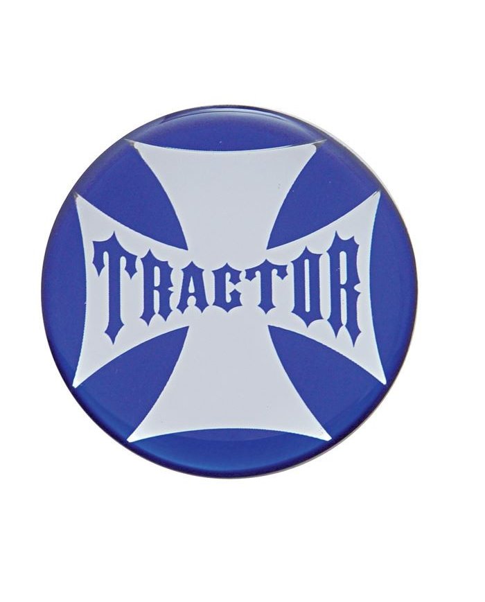 (BULK) GLOSSY MALTESE CROSS "TRACTOR" STICKER - BLUE (BULK) GLOSSY MALTESE CROSS "TRACTOR" STICKER - BLUE