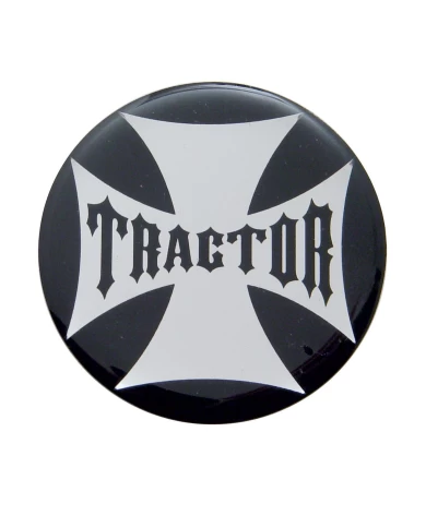 (BULK) GLOSSY MALTESE CROSS "TRACTOR" STICKER - BLACK (BULK) GLOSSY MALTESE CROSS "TRACTOR" STICKER - BLACK