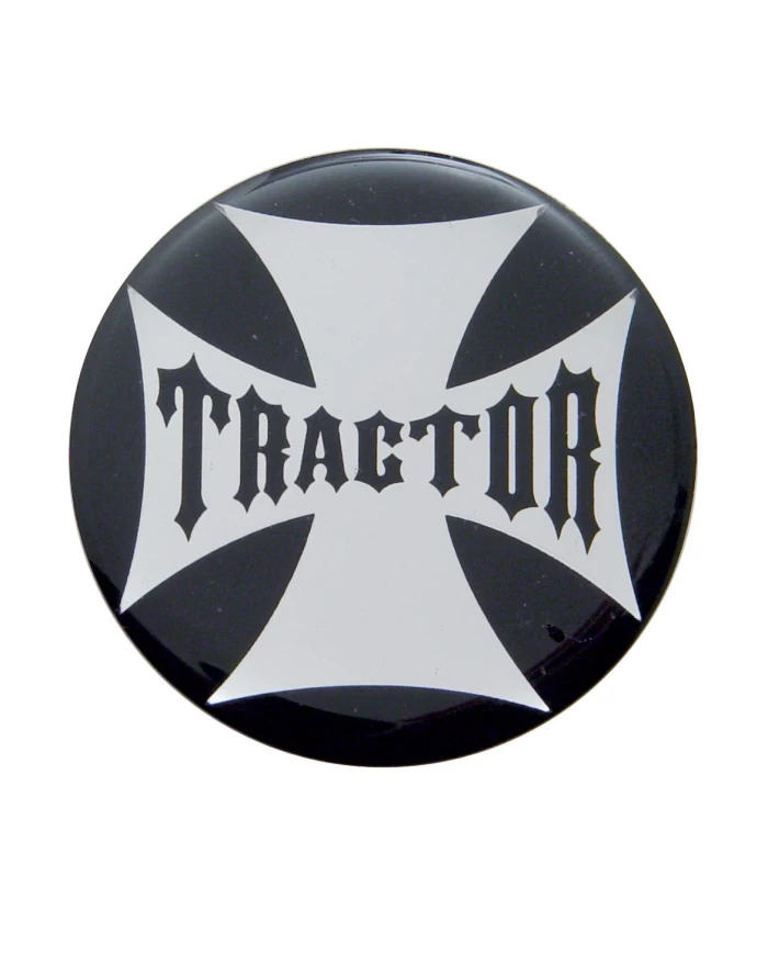 (BULK) GLOSSY MALTESE CROSS "TRACTOR" STICKER - BLACK (BULK) GLOSSY MALTESE CROSS "TRACTOR" STICKER - BLACK