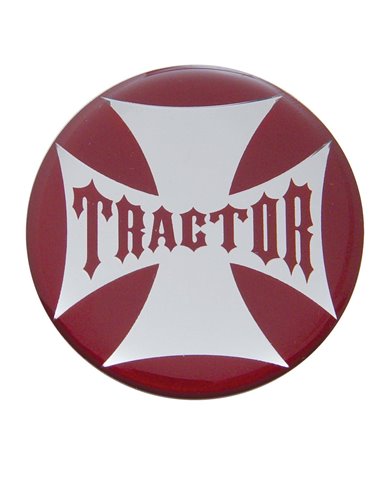 (BULK) GLOSSY MALTESE CROSS "TRACTOR" STICKER - RED (BULK) GLOSSY MALTESE CROSS "TRACTOR" STICKER - RED