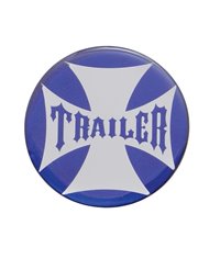 (BULK) GLOSSY MALTESE CROSS "TRAILER" STICKER - BLUE