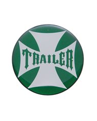 (BULK) GLOSSY MALTESE CROSS "TRAILER" STICKER - GREEN