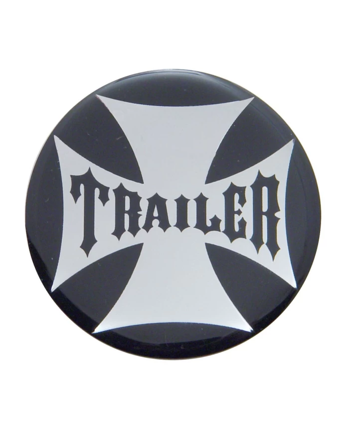 (BULK) GLOSSY MALTESE CROSS "TRAILER" STICKER - BLACK