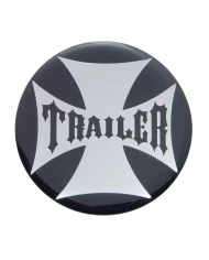 (BULK) GLOSSY MALTESE CROSS "TRAILER" STICKER - BLACK