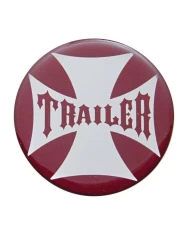 (BULK) GLOSSY MALTESE CROSS "TRAILER" STICKER - RED