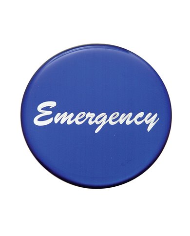 (BULK) GLOSSY "EMERGENCY" STICKER - BLUE (BULK) GLOSSY "EMERGENCY" STICKER - BLUE