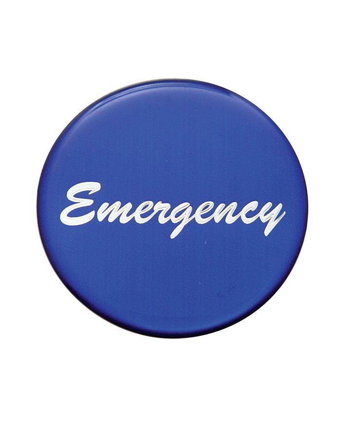 (BULK) GLOSSY "EMERGENCY" STICKER - BLUE
