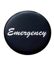 (BULK) GLOSSY "EMERGENCY" STICKER - BLACK