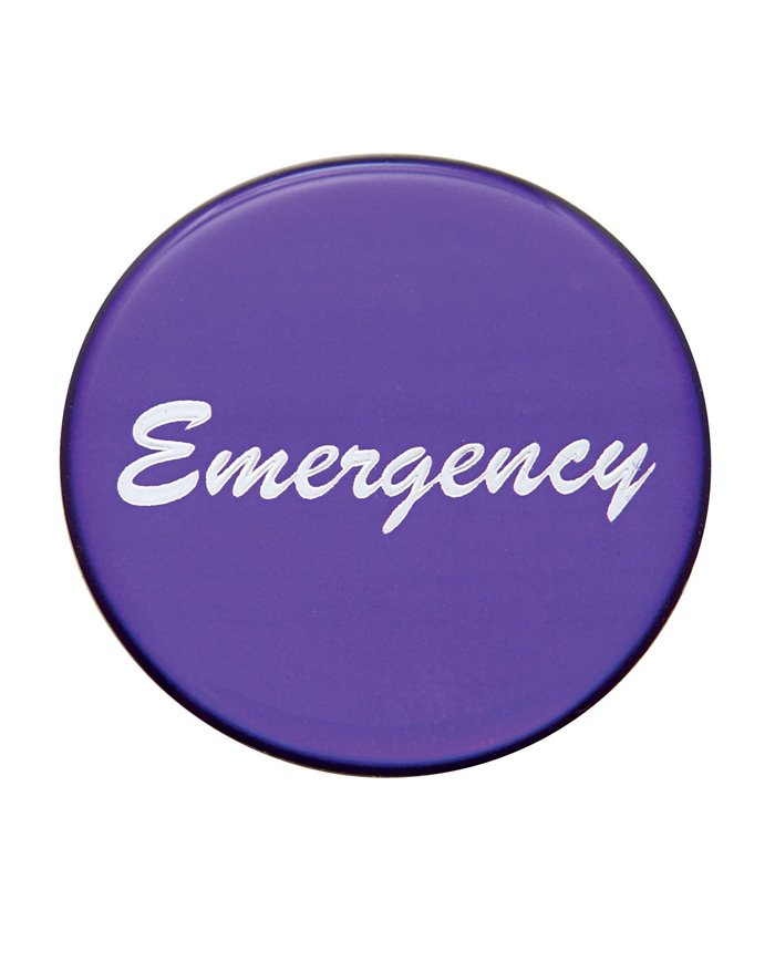 (BULK) GLOSSY "EMERGENCY" STICKER - PURPLE