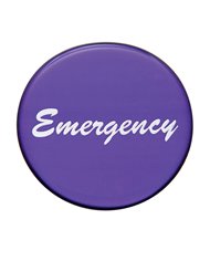 (BULK) GLOSSY "EMERGENCY" STICKER - PURPLE