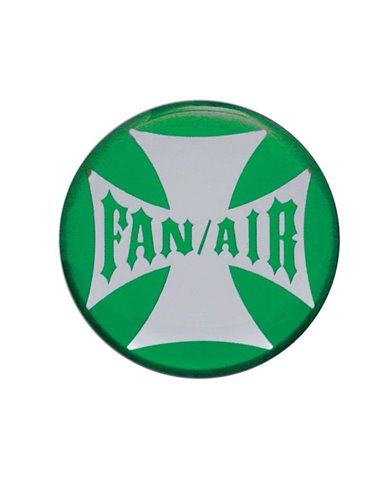 (BULK) GLOSSY MALTESE CROSS "FAN/AIR" STICKER - GREEN (BULK) GLOSSY MALTESE CROSS "FAN/AIR" STICKER - GREEN