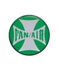 (BULK) GLOSSY MALTESE CROSS "FAN/AIR" STICKER - GREEN