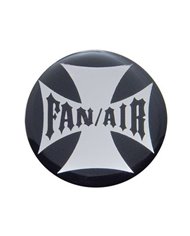 (BULK) GLOSSY MALTESE CROSS "FAN/AIR" STICKER - BLACK (BULK) GLOSSY MALTESE CROSS "FAN/AIR" STICKER - BLACK