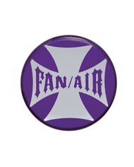 (BULK) GLOSSY MALTESE CROSS "FAN/AIR" STICKER - PURPLE