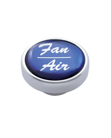 (CARD) CHROME DASH KNOB W/ GLOSSY "FAN/AIR" STICKER - BLUE (CARD) CHROME DASH KNOB W/ GLOSSY "FAN/AIR" STICKER - BLUE
