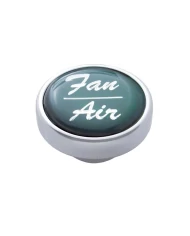 (CARD) CHROME DASH KNOB W/ GLOSSY "FAN/AIR" STICKER - GREEN