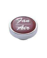 (CARD) CHROME DASH KNOB W/ GLOSSY "FAN/AIR" STICKER - RED