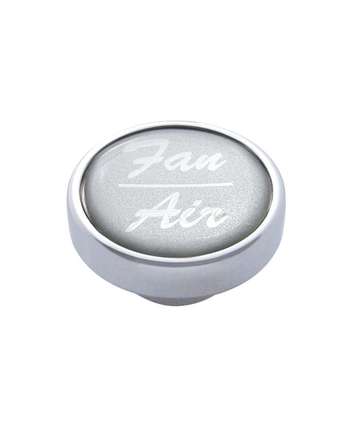 (CARD) CHROME DASH KNOB W/ GLOSSY "FAN/AIR" STICKER - SILVER (CARD) CHROME DASH KNOB W/ GLOSSY "FAN/AIR" STICKER - SILVER