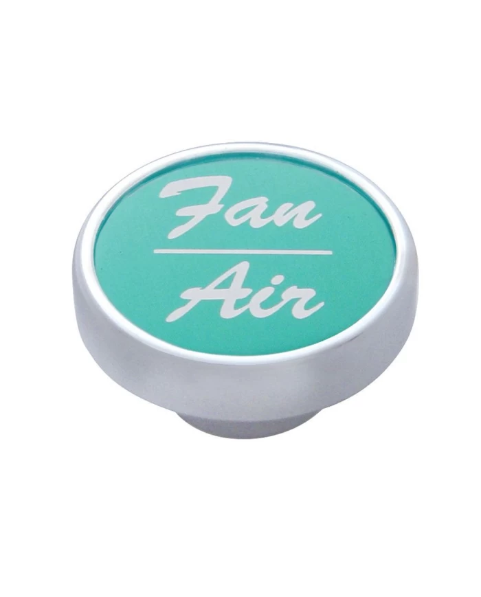 (CARD) CHROME DASH KNOB W/ ALUMINUM "FAN/AIR" STICKER - GREEN (CARD) CHROME DASH KNOB W/ ALUMINUM "FAN/AIR" STICKER - GREEN