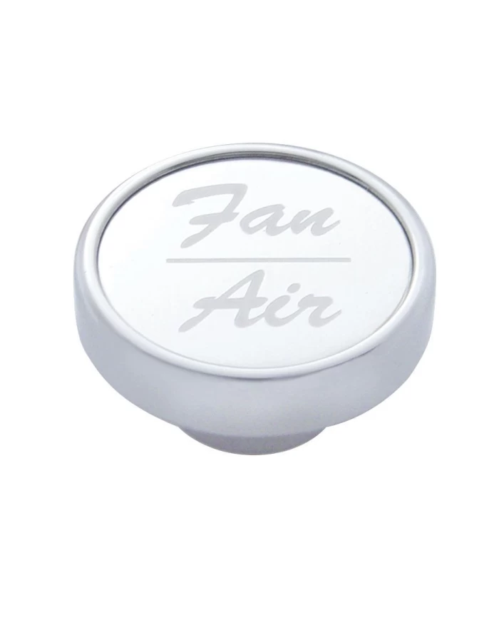 (CARD) CHROME DASH KNOB W/ ALUMINUM "FAN/AIR" STICKER - SILVER (CARD) CHROME DASH KNOB W/ ALUMINUM "FAN/AIR" STICKER - SILVER