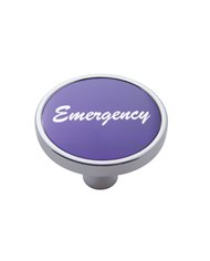 (CARD) CHROME SHORT PIN MOUNT AIR VALVE KNOB W/ ALUMINUM "EMERGENCY" STICKER - PURPLE (CARD) CHROME SHORT PIN MOUNT AIR VALVE KNOB W/ ALUMINUM "EMERGENCY" STICKER - PURPLE
