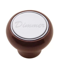 (CARD) WOOD DELUXE DASH KNOB W/ STAINLESS STEEL "DIMMER" PLAQUE (CARD) WOOD DELUXE DASH KNOB W/ STAINLESS STEEL "DIMMER" PLAQUE