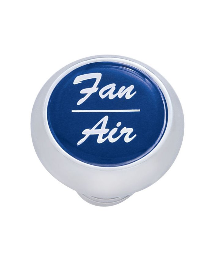 (CARD) CHROME DELUXE DASH KNOB W/ GLOSSY "FAN/AIR" STICKER - BLUE (CARD) CHROME DELUXE DASH KNOB W/ GLOSSY "FAN/AIR" STICKER - BLUE