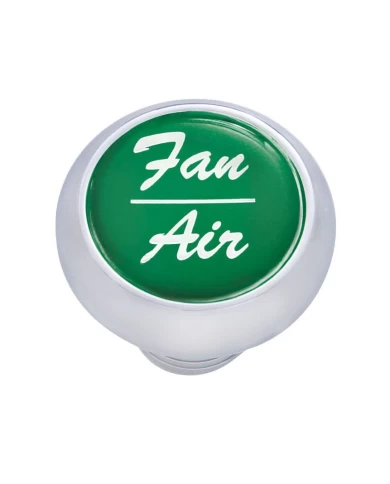 (CARD) CHROME DELUXE DASH KNOB W/ GLOSSY "FAN/AIR" STICKER - GREEN (CARD) CHROME DELUXE DASH KNOB W/ GLOSSY "FAN/AIR" STICKER - GREEN