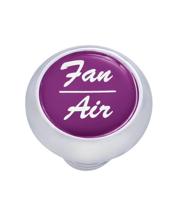 (CARD) CHROME DELUXE DASH KNOB W/ GLOSSY "FAN/AIR" STICKER - PURPLE