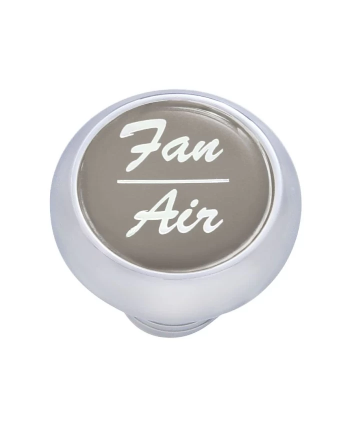 (CARD) CHROME DELUXE DASH KNOB W/ GLOSSY "FAN/AIR" STICKER - SILVER (CARD) CHROME DELUXE DASH KNOB W/ GLOSSY "FAN/AIR" STICKER - SILVER