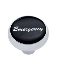 (CARD) CHROME DELUXE AIR VALVE KNOB W/ GLOSSY "EMERGENCY" STICKER - BLACK