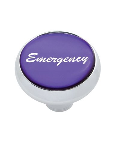 (CARD) CHROME DELUXE AIR VALVE KNOB W/ GLOSSY "EMERGENCY" STICKER - PURPLE (CARD) CHROME DELUXE AIR VALVE KNOB W/ GLOSSY "EMERGENCY" STICKER - PURPLE