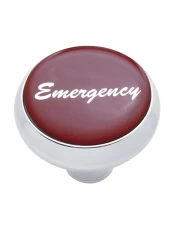 (CARD) CHROME DELUXE AIR VALVE KNOB W/ GLOSSY "EMERGENCY" STICKER - RED (CARD) CHROME DELUXE AIR VALVE KNOB W/ GLOSSY "EMERGENCY" STICKER - RED