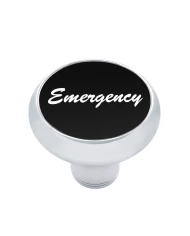 (CARD) CHROME DELUXE AIR VALVE KNOB W/ ALUMINUM "EMERGENCY" STICKER - BLACK (CARD) CHROME DELUXE AIR VALVE KNOB W/ ALUMINUM "EMERGENCY" STICKER - BLACK