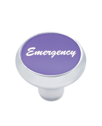 (CARD) CHROME DELUXE AIR VALVE KNOB W/ ALUMINUM "EMERGENCY" STICKER - PURPLE (CARD) CHROME DELUXE AIR VALVE KNOB W/ ALUMINUM "EMERGENCY" STICKER - PURPLE
