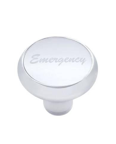 (CARD) CHROME DELUXE AIR VALVE KNOB W/ ALUMINUM "EMERGENCY" STICKER - SILVER (CARD) CHROME DELUXE AIR VALVE KNOB W/ ALUMINUM "EMERGENCY" STICKER - SILVER