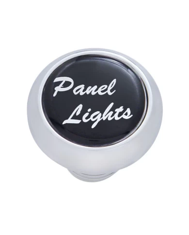 (CARD) CHROME DELUXE DASH KNOB W/ GLOSSY "PANEL LIGHTS" STICKER - BLACK (CARD) CHROME DELUXE DASH KNOB W/ GLOSSY "PANEL LIGHTS" STICKER - BLACK