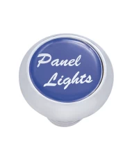 (CARD) CHROME DELUXE DASH KNOB W/ GLOSSY "PANEL LIGHTS" STICKER - BLUE