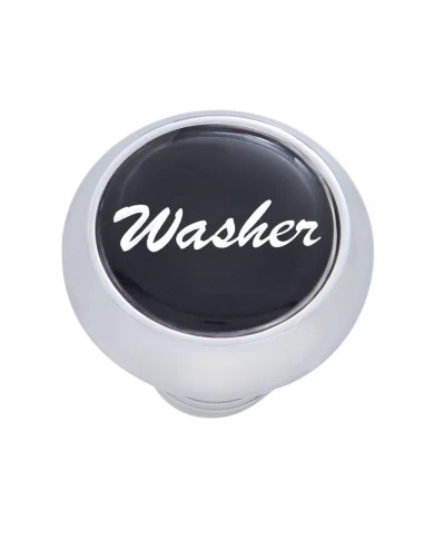 (CARD) CHROME DELUXE DASH KNOB W/ GLOSSY "WASHER" STICKER - BLACK (CARD) CHROME DELUXE DASH KNOB W/ GLOSSY "WASHER" STICKER - BLACK