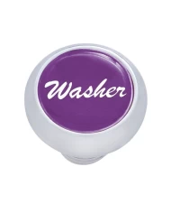 (CARD) CHROME DELUXE DASH KNOB W/ GLOSSY "WASHER" STICKER - PURPLE