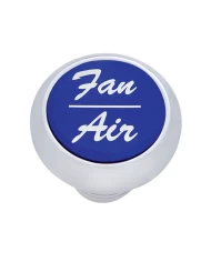 (CARD) CHROME DELUXE DASH KNOB W/ ALUMINUM "FAN/AIR" STICKER - BLUE