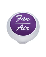 (CARD) CHROME DELUXE DASH KNOB W/ ALUMINUM "FAN/AIR" STICKER - PURPLE