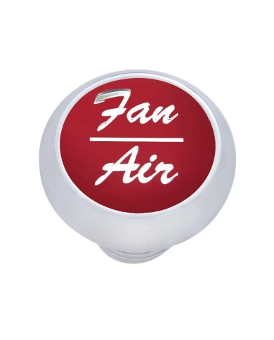 (CARD) CHROME DELUXE DASH KNOB W/ ALUMINUM "FAN/AIR" STICKER - RED (CARD) CHROME DELUXE DASH KNOB W/ ALUMINUM "FAN/AIR" STICKER - RED
