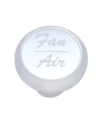 (CARD) CHROME DELUXE DASH KNOB W/ ALUMINUM "FAN/AIR" STICKER - SILVER (CARD) CHROME DELUXE DASH KNOB W/ ALUMINUM "FAN/AIR" STICKER - SILVER