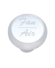 (CARD) CHROME DELUXE DASH KNOB W/ ALUMINUM "FAN/AIR" STICKER - SILVER