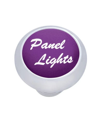 (CARD) CHROME DELUXE DASH KNOB W/ ALUMINUM "PANEL LIGHTS" STICKER - PURPLE (CARD) CHROME DELUXE DASH KNOB W/ ALUMINUM "PANEL LIGHTS" STICKER - PURPLE