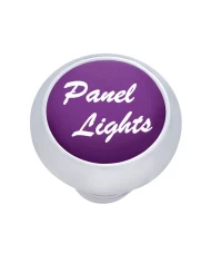 (CARD) CHROME DELUXE DASH KNOB W/ ALUMINUM "PANEL LIGHTS" STICKER - PURPLE