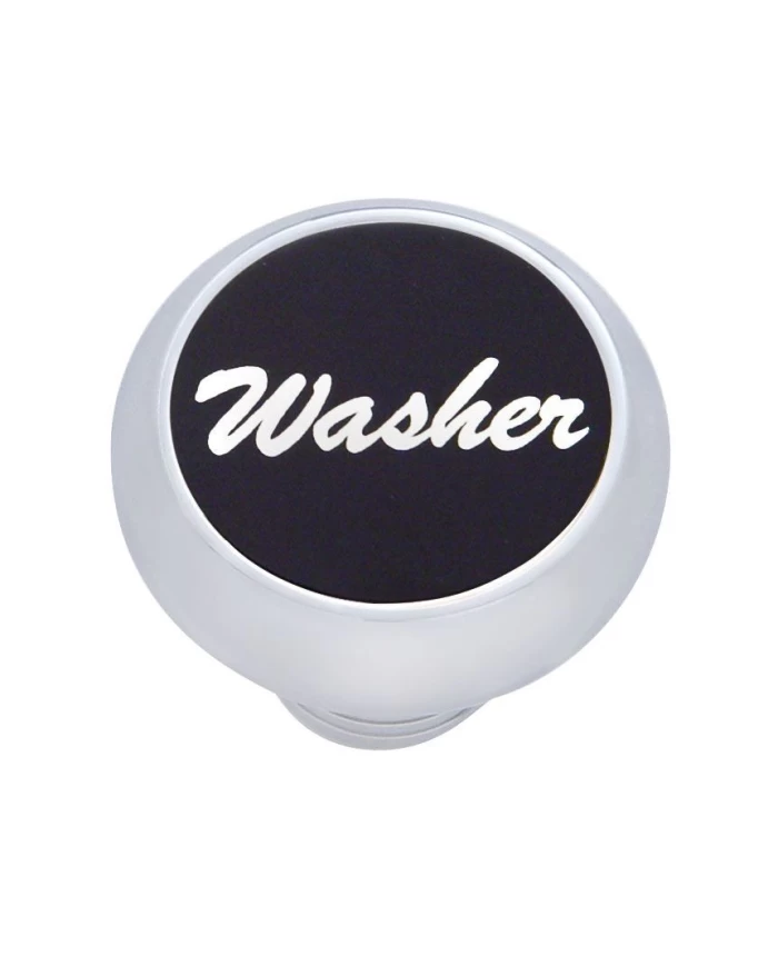 (CARD) CHROME DELUXE DASH KNOB W/ ALUMINUM "WASHER" STICKER - BLACK (CARD) CHROME DELUXE DASH KNOB W/ ALUMINUM "WASHER" STICKER - BLACK